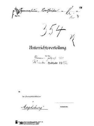 1921/22: Jahresbericht Schuljahr ... - 1921/22