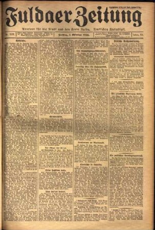 Ausgabe vom Freitag, den 01. Oktober 1926.