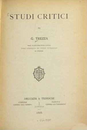 Studi critici di G. Trezza