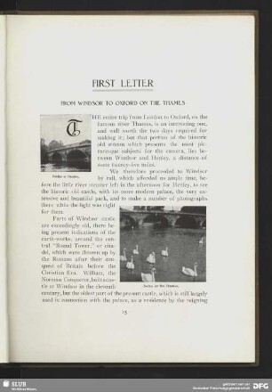 First letter - From Windsor to Oxford on the Thames
