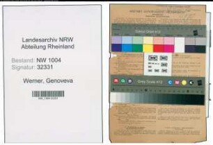 Entnazifizierung Genoveva Werner , geb. 07.11.1912 (Kinderpflegerin)