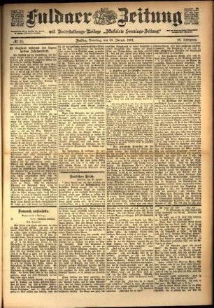 Ausgabe vom Dienstag, den 29. Januar 1901.