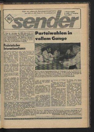Betriebszeitung 'WF-Sender', Nr.39/1980 (1. Oktoberausgabe 1980)