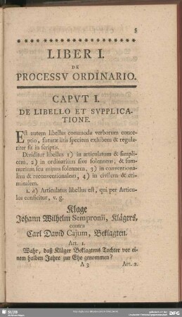 Liber I. De Processu Ordinario