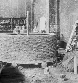 Gemauerter Kranzmantel einer Seilscheibe : Technikgeschichte | Technologie | Maschinenbau und Eisengiesserei | Schwungrad und Seilscheiben-Fabrikation | Cottbusser Maschinenbau-Anstalt und Eisengießerei AG
