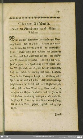 Vierter Abschnitt. Von der Einrichtung der christlichen Fürbitte