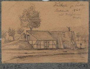 Kalkofen bei Strehlen (Dresden-Strehlen), zwischen Strehlen und Prohlis bei Straße An den Kalkofen (?), Blick nach Nordwesten, mit preußischem Wachmann