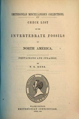 Check list of the invertebrate fossils of North America : cretaceous and jurassic