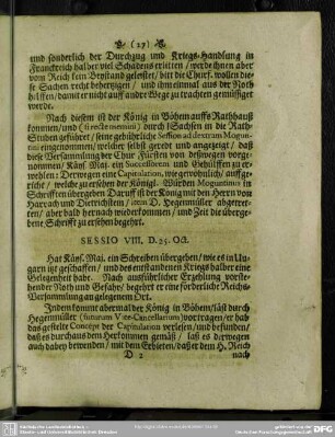 Sessio VIII. D. 25. Oct.