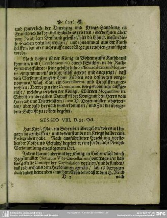 Sessio VIII. D. 25. Oct.