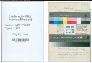 Entnazifizierung Heinz Engels , geb. 21.08.1893 (Lehrer)