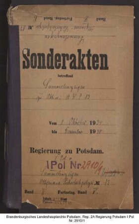 Nachweisungen der Landräte und Bürgermeister der kreisfreien Städte über erfolgte Ausweisungen