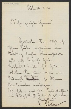 Brief an B. Schott's Söhne : 26.11.1896