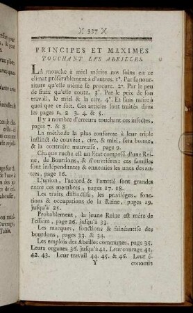 Principes et maximes touchant les Abeilles.