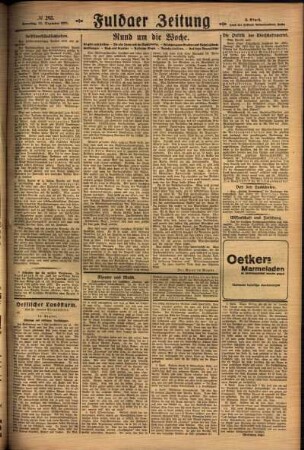 Dritte Ausgabe vom Sonntag, den 19. Dezember 1926.