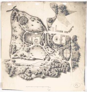Gartenanlage Schloss Boitzenburg: Grundriss, Maßstab