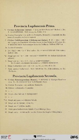 Provincia Lugdunensis Secunda (Nr. 8 - 27)