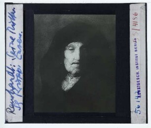 Rembrandt, Brustbild einer alten Frau (Rembrandts Mutter) (New York Leiden Coll. JL-106)