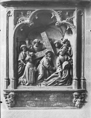 Epitaph mit Kreuztragung (Christus begegnet seiner Mutter, Johannes dem Täufer und dem Stifter)