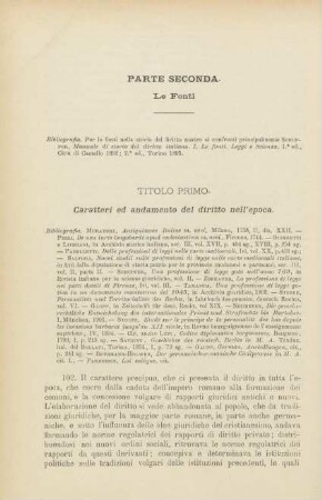 Parte seconda. Le Fonti