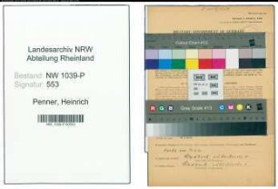 Entnazifizierung Heinrich Penner , geb. 28.10.1898 (Angestellter)