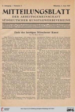 Ziele der heutigen Münchener Kunst