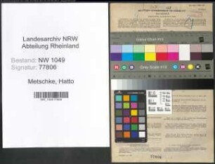 Entnazifizierung Hatto Metschke , geb. 07.03.1911 (Ingenieur)