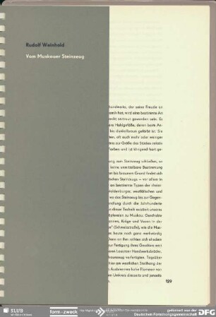Vom Muskauer Steinzeug