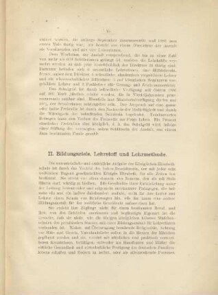 II. Bildungsziele, Lehrstoff und Lehrmethode