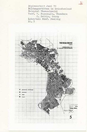Bildungsstätten in Griechenland, Thessaloniki (Diplomarbeit bei Peter Poelzig): Plan, Administrative und Kultureinrichtungen 1:200000