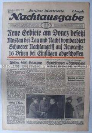 Umschlagblatt der Abendzeitung "Berliner illustrierte Nachtausgabe" überwiegend über den Krieg in der Sowjetunion