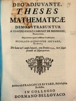 Theses mathematicae