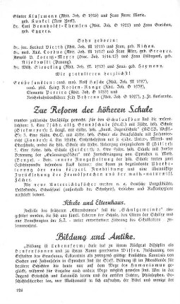 Bildung und Antike.