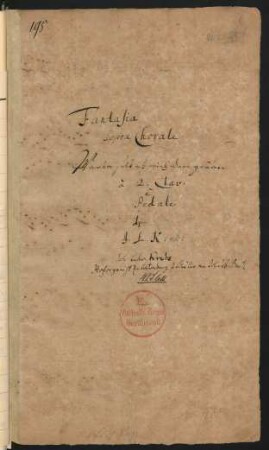 [Sammelhandschrift] 19 Stücke für Tasteninstrument