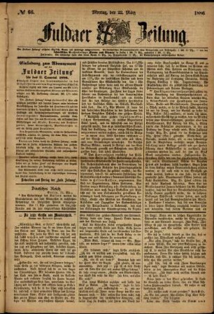 Ausgabe vom Montag, den 22. März 1886.