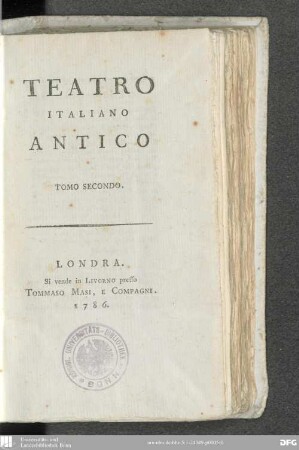 2: [L' Oreste : tragedia / di Giovanni Rucellai. - L'Antigone : tragedia / di Luigi Alamanni. - I suppositi : commedia / di Lodovico Ariosto]