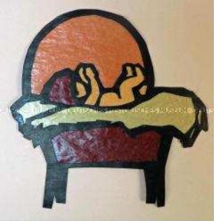 Fensterbild: Kind in der Krippe