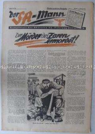Wochenzeitung "Der SA-Mann" u.a. zu den ersten stalinistischen Schauprozessen in der UdSSR