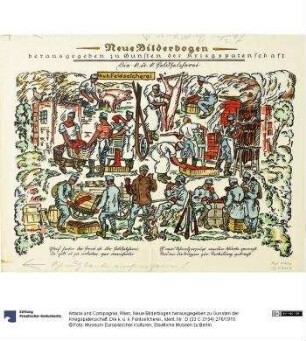 Neue Bilderbogen herausgegeben zu Gunsten der Kriegspatenschaft. Die k. u. k. Feldselcherei.