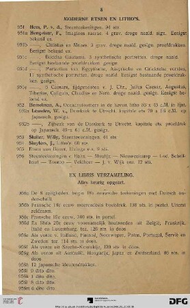 Moderne Etsen en Litho’s (Nr. 951-956)