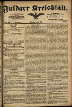 Ausgabe vom Dienstag, den 02. März 1909.