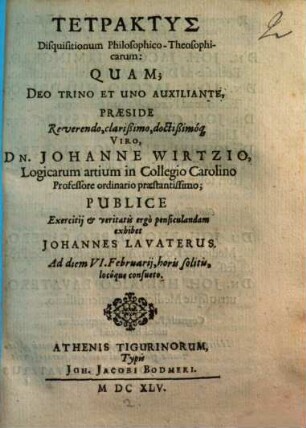 Tetraktus disquisitionum philosophico-theosophicarum