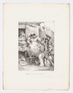 Sergent und Gemüsefrau, Blatt 15 der Folge "Lithographisches Album"