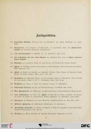Antiquitäten (Nr. 400-709)