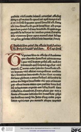 Incipit secundus eiusdem. Capitulum primum.