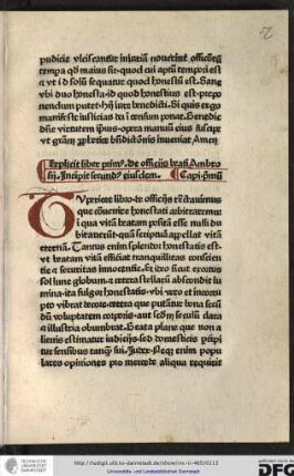 Incipit secundus eiusdem. Capitulum primum.