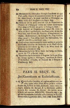 Sectio IX. Jus Canonicum et Ecclesiasticum.