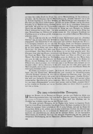 Die jung-reformatorische Bewegung
