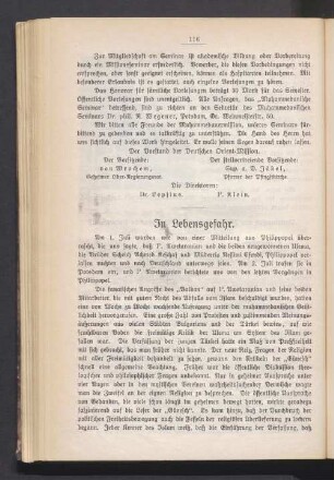 In Lebensgefahr