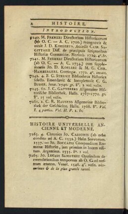Histoire Universelle Ancienne et Moderne.